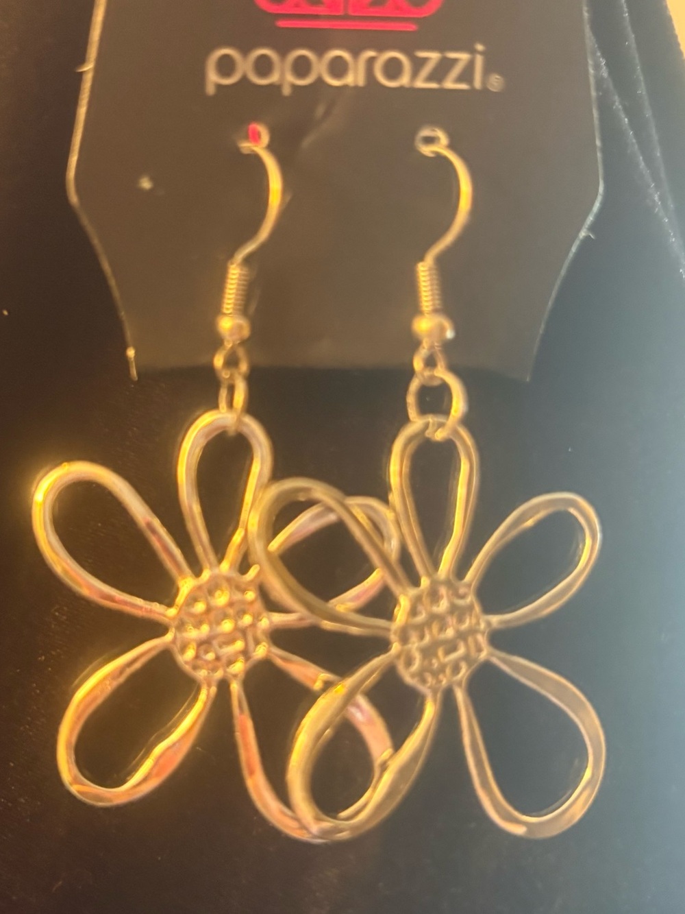 Paparazzi Silver Flower Dangle Earrings - Floral Statement